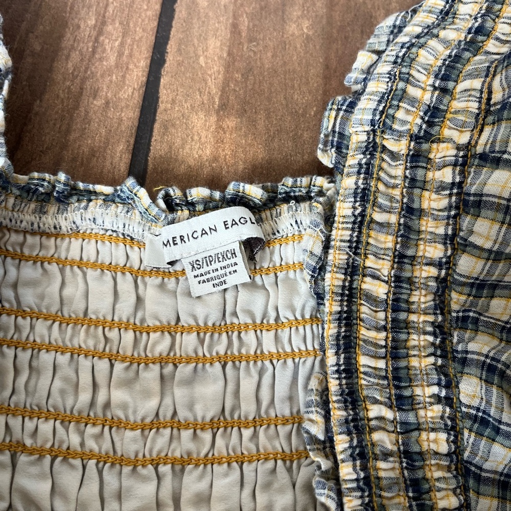 American eagle puff sleeve ruched mini dress XS - Picture 4 of 5